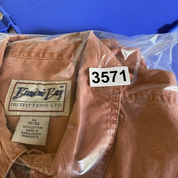 Bimini Bay Outfitters Button Down Shirt Mens XL Orange/Red Hiking Outdoors - Picture 13 of 13